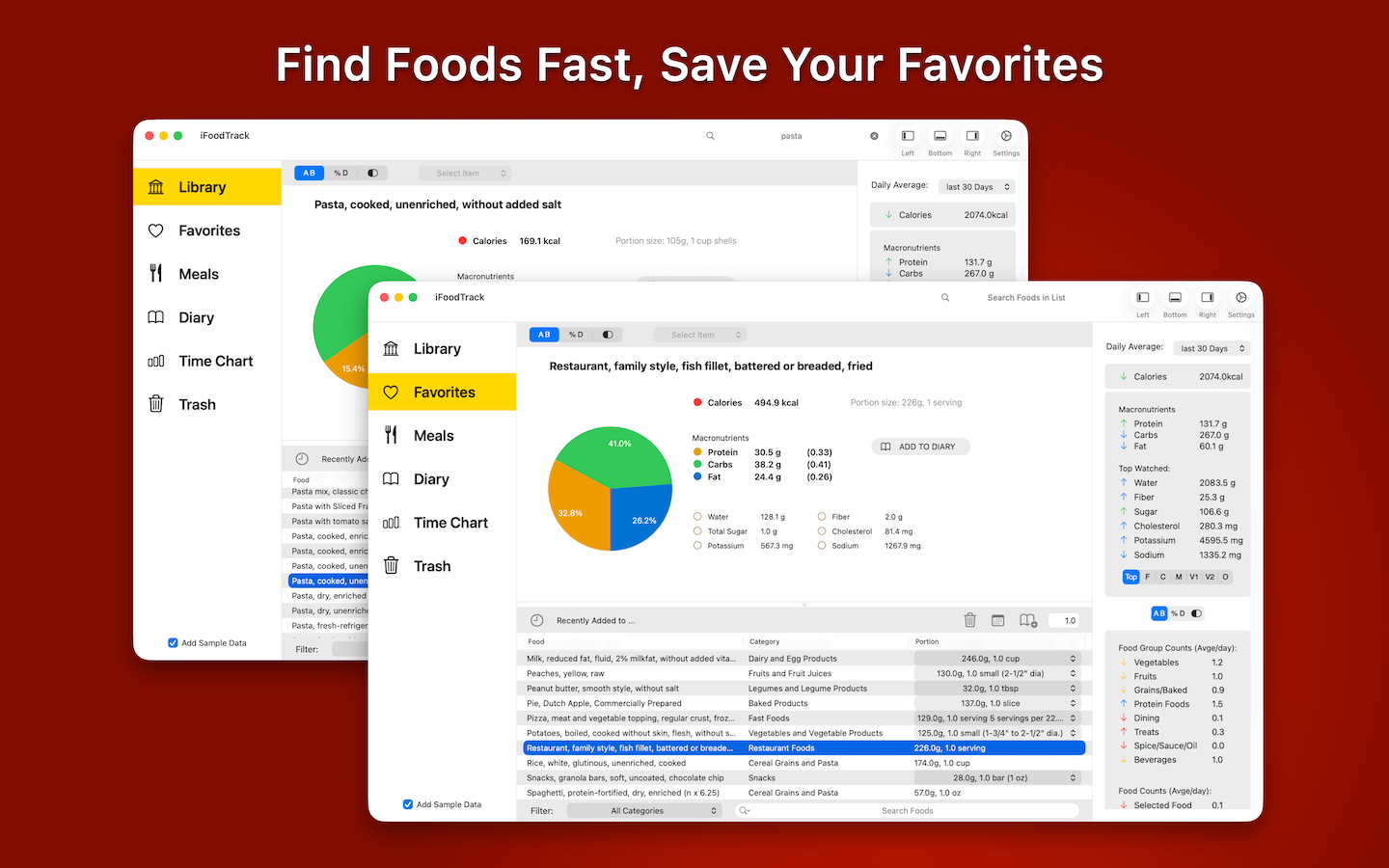 Search Library Save Favorites